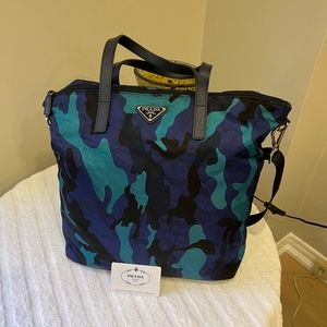 Prada  BR4696 Tessuto Camouflage Royal Blue tote